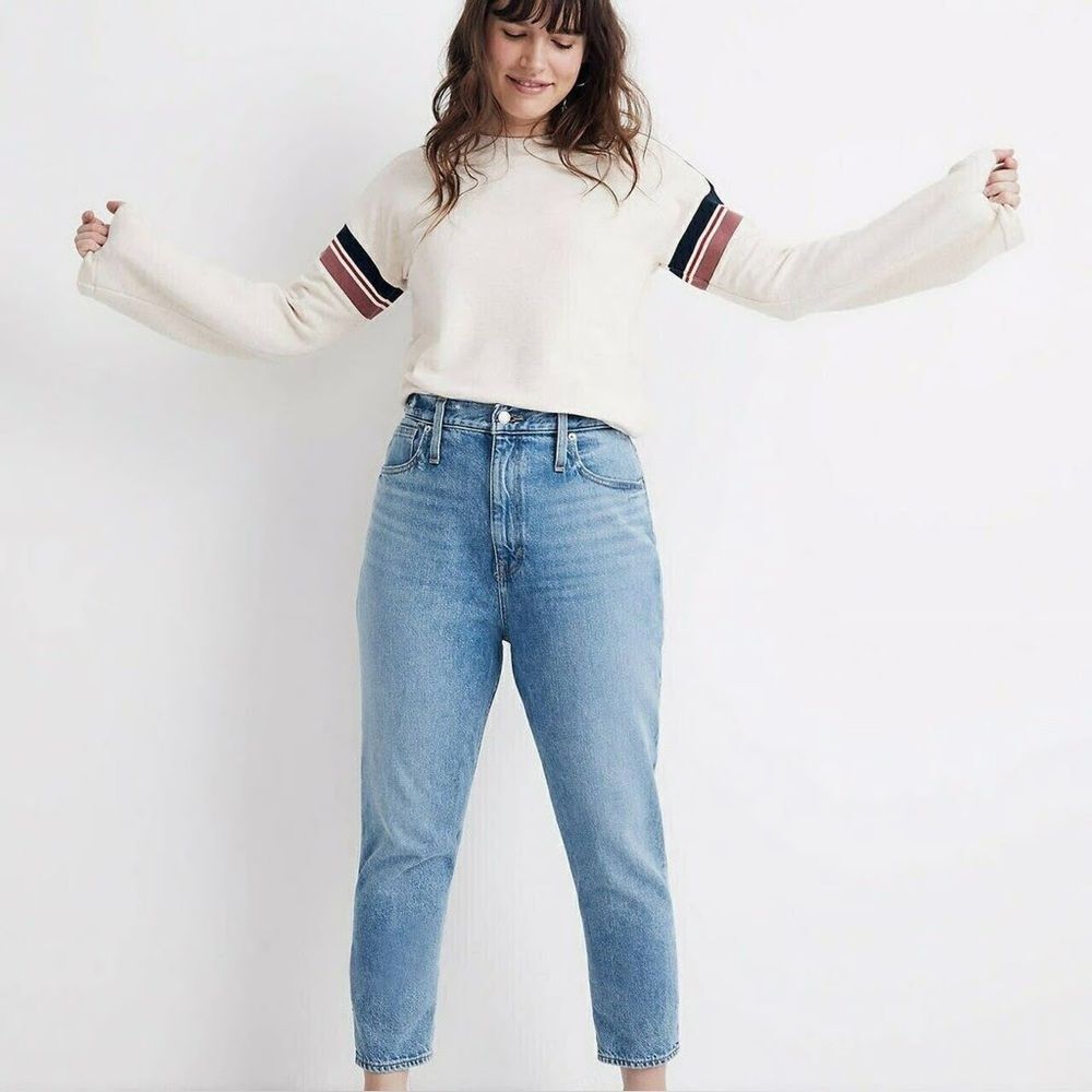 Madewell The Mom High Rise Cotton Jeans Melva Wash Petite Size 30